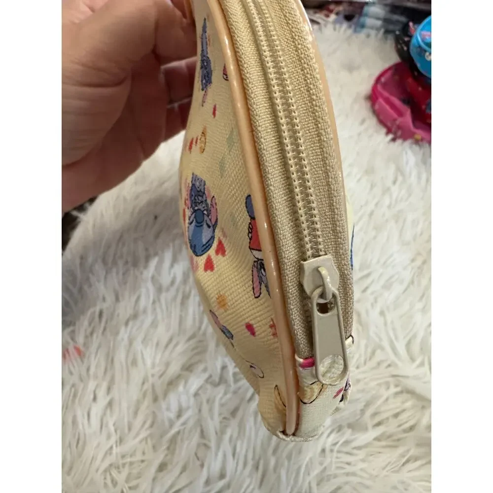 Stitch and Angel  make up bag pencil case zipper cream cute
